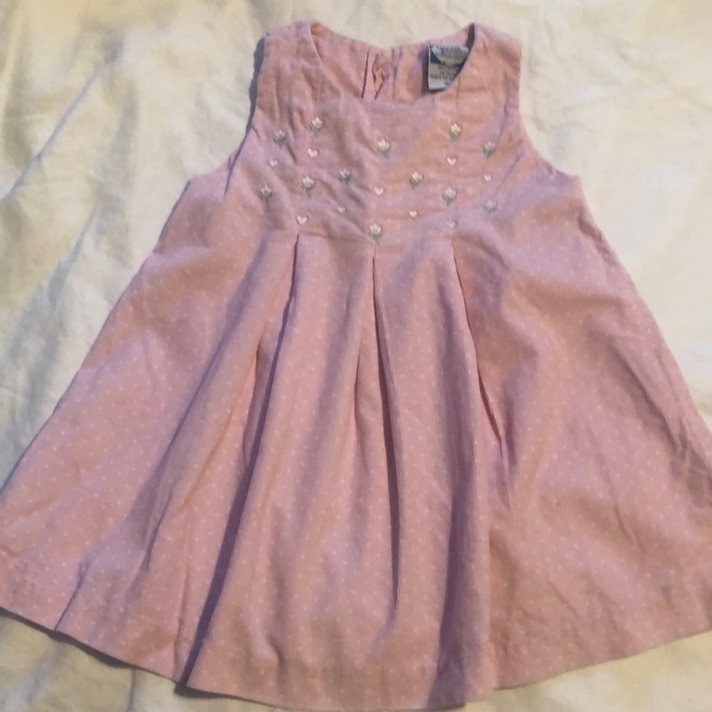 Pink cotton corduroy 18 month dress!